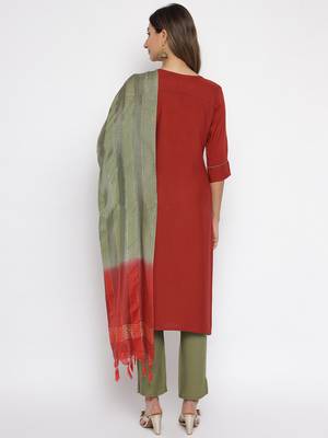 Maroon embroidered rayon salwar 2