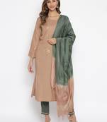 Cream embroidered rayon salwar