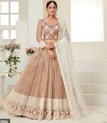 Chiku embroidered net semi stitched lehenga