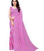   pink printed georgette saree with blouse