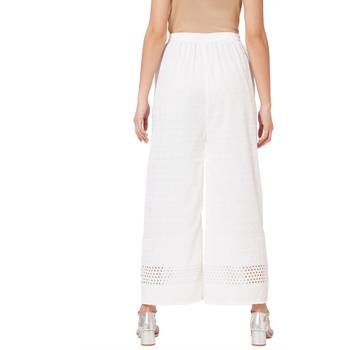 White embroidered cotton palazzo-pants 2