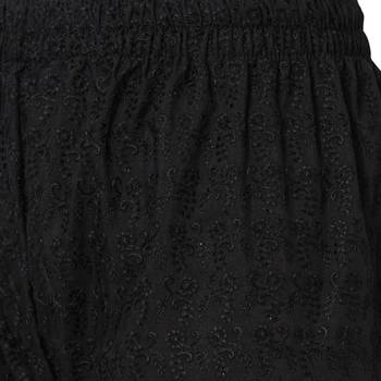 Black embroidered cotton palazzo-pants 4