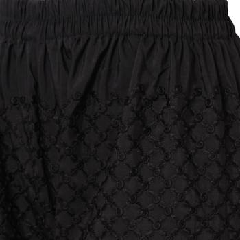 Black embroidered cotton palazzo-pants 4