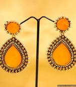 Yellow Pearl Danglers-Drops