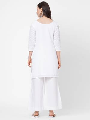 White embroidered cotton chikankari-kurtis 2