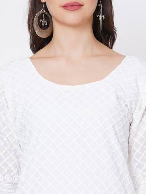 White embroidered cotton chikankari-kurtis 5