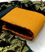  Yellow Banarasi silk Unstitched dress material