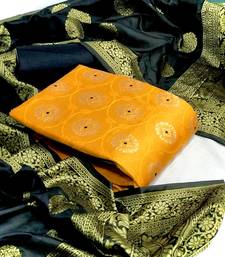  Yellow Banarasi silk Unstitched dress material