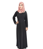 Black plain polyester abaya