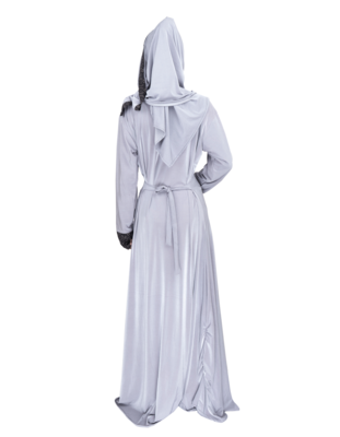 Grey plain polyester abaya 2