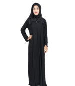 Black plain polyester abaya