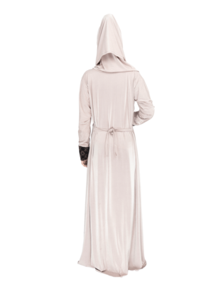 Beige plain polyester abaya 2
