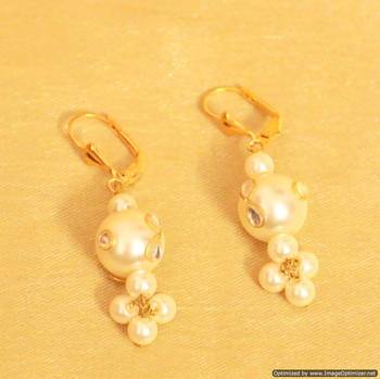 White Pearl Kundan Earrings 2