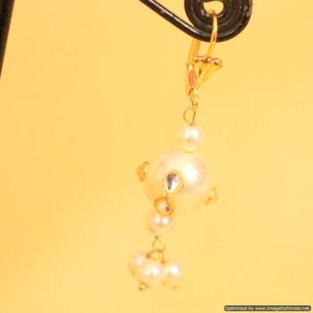 White Pearl Kundan Earrings 3