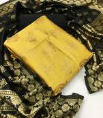 VredeVogel Baige Banarasi silk Unstitched dress material