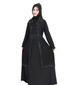 Black brasso polyester abaya