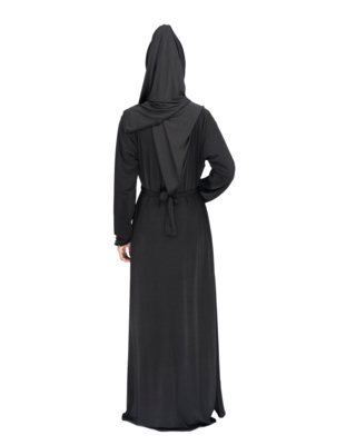 Black brasso polyester abaya 2