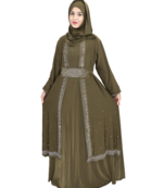 Green brasso polyester abaya