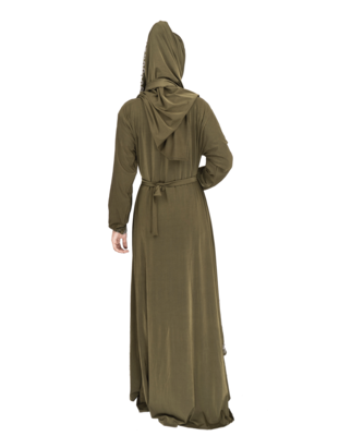 Green brasso polyester abaya 2