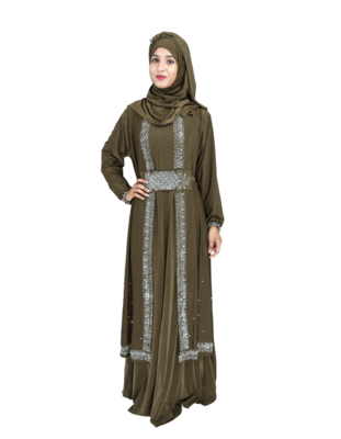 Green brasso polyester abaya 4