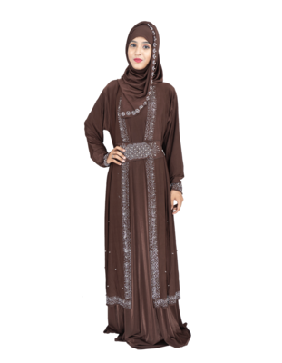 Beige brasso polyester abaya 1