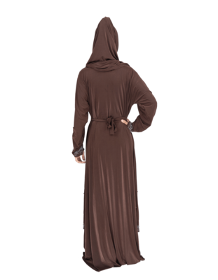 Beige brasso polyester abaya 2
