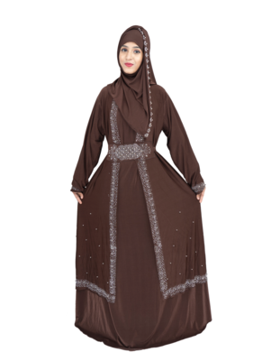 Beige brasso polyester abaya 4