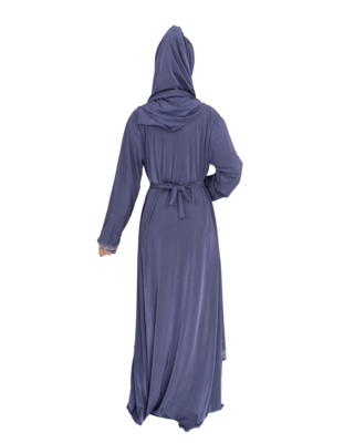 Blue brasso polyester abaya 2