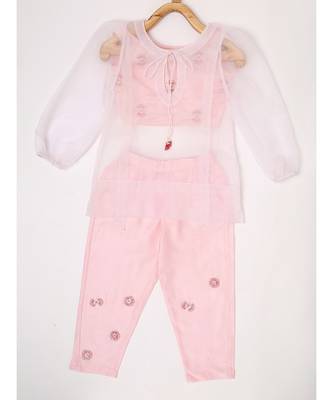 CHANDERI POWDER PINK CORD SET 1