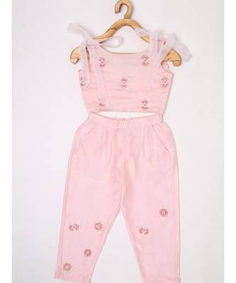 CHANDERI POWDER PINK CORD SET 2