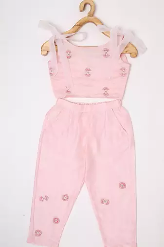 CHANDERI POWDER PINK CORD SET