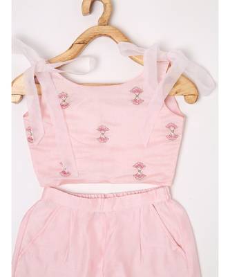 CHANDERI POWDER PINK CORD SET 3