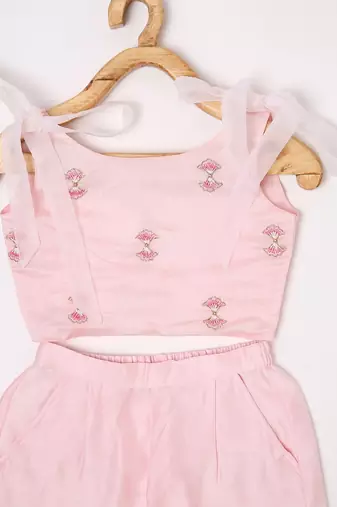 CHANDERI POWDER PINK CORD SET