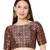 Women's Navy Blue Brocade Embroidered Readymade Saree Blouse
