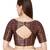 Women's Navy Blue Brocade Embroidered Readymade Saree Blouse