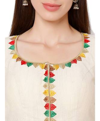 Women's Gold Handloom Cotton Embroidered Readymade Saree Blouse 5