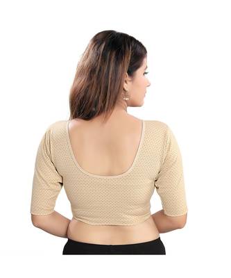 Women's Gold Velvet Printed Stretchable Readymade Saree Blouse 2