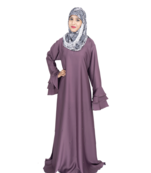 Purple plain art silk abaya