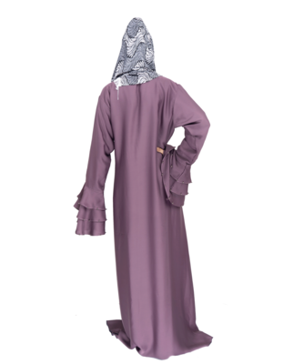 Purple plain art silk abaya 2