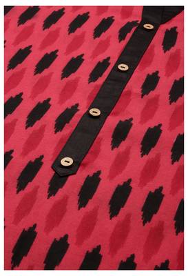 SheWill Women Red and Black Ethnic Motifs Ikat Printed Regular Kurta with Palazzo Style Pant 5
