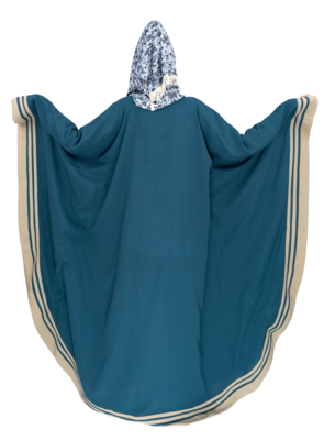 Green plain crepe abaya 2