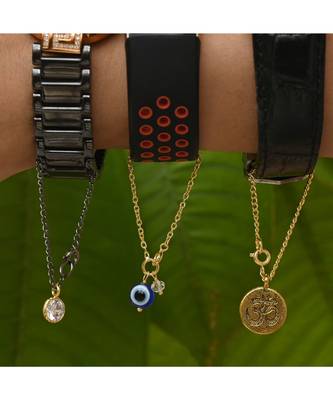 UNISEX OM  EVILEYE  SOLITAIRE  Watch Charm Set 2