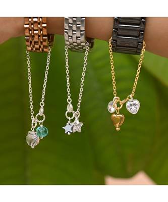 SEA SHELL  HEART  STARS  Watch Charm Set 2