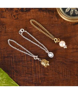 UNISEX BUDDHA  SOLITAIRE  PEARL Watch Charm Set 3