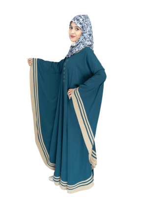Green plain crepe abaya 3
