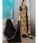 Faux Georgette Resham Black Jacket Style Suit