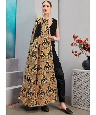 Faux Georgette Resham Black Jacket Style Suit 3