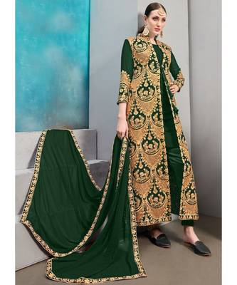 Green Color Jacket Style Suit 1