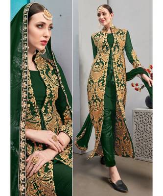 Green Color Jacket Style Suit 2