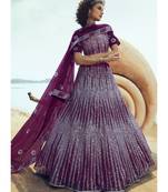 Wine Sequence Embroidered Lehenga Choli